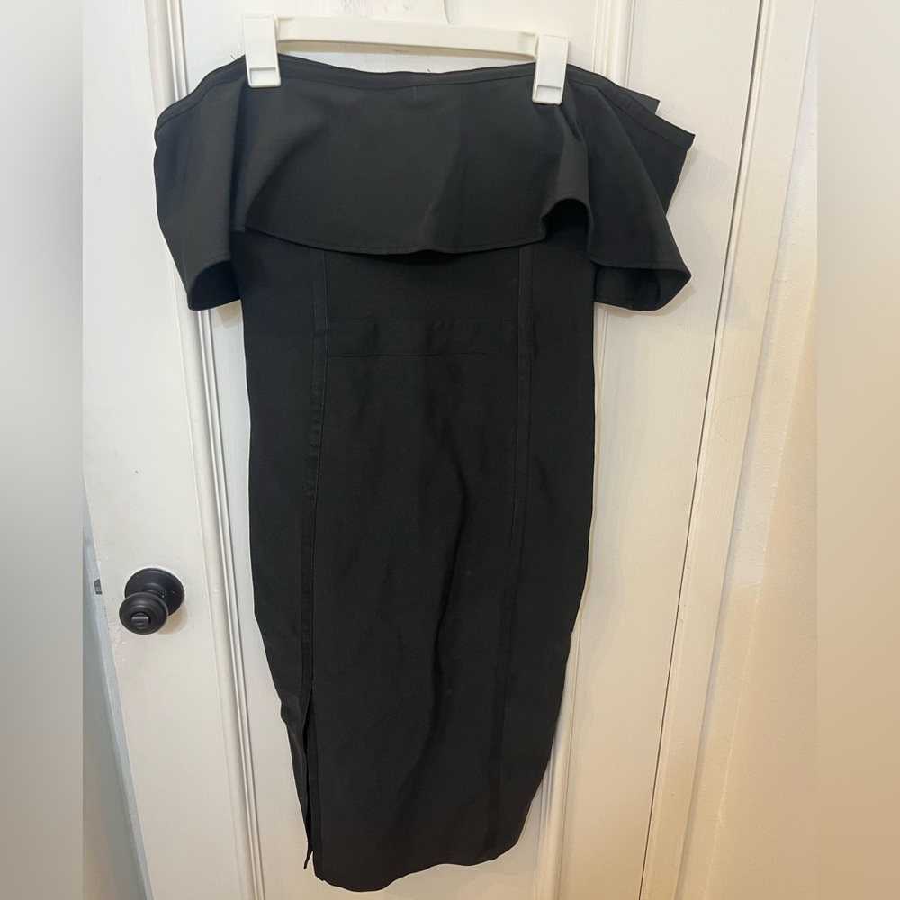 Black strapless mid length dress size XL